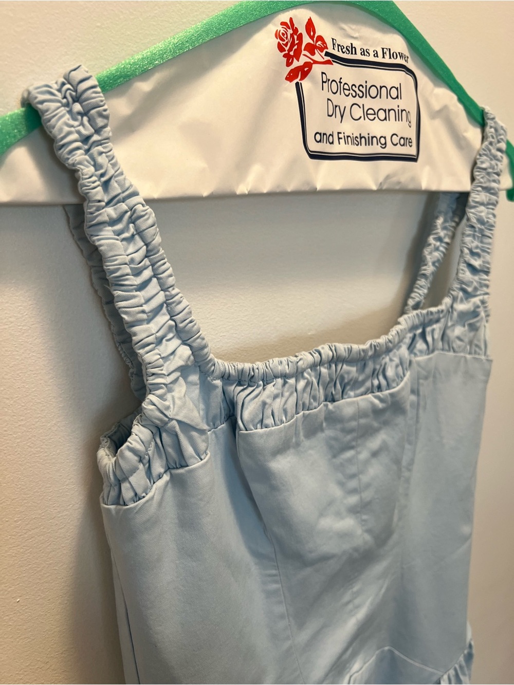 House of CB Pastel Blue Ruched-Strap Midi Dress - Picture 6 of 10